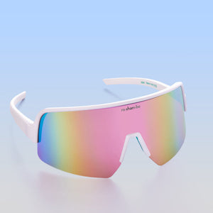 White Roshambo Teen Wraparound Sunglasses