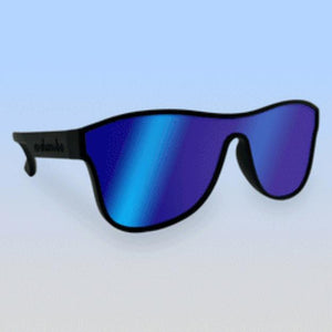 Black Roshambo Toddler Single Shield Sunglasses Blue Mirror