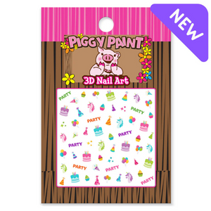 Piggy Paint Kid Friendly 3D Nail Art Stickers Birthday Bash