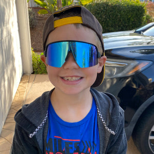 White Roshambo Teen Wraparound Sunglasses