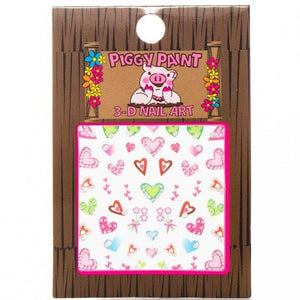 Piggy Paint Kid Friendly 3D Nail Art Stickers Heart