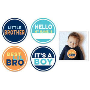 Sale: Sticky Bellies Baby Milestones by Month Sticker Sets Little Brother