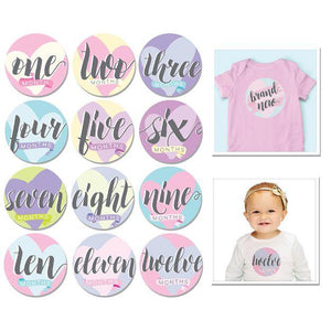 Sale: Sticky Bellies Baby Milestones by Month Sticker Sets Hello Baby Girl