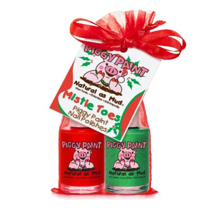 Piggy Paint Kid Friendly Nail Polish Gift Sets Mistle Toes Gift Set: Sometimes Sweet - Red Ice Cream Dream - Dark Green Shimmer (Full Bottle Size)