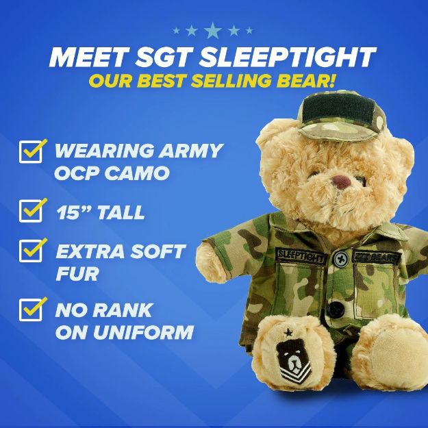Sgt Sleeptight Teddy Bear by Hero Bears - Kids Happy House
