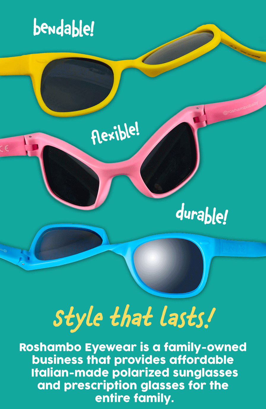 Roshambo Sunglasses Baby Toddler Kids Happy House