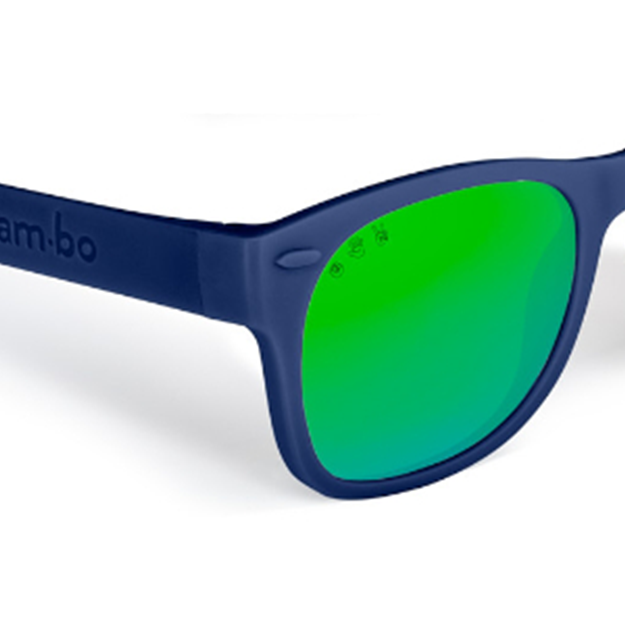 Navy Blue RoShamBo Junior Sunglasses Green Mirror