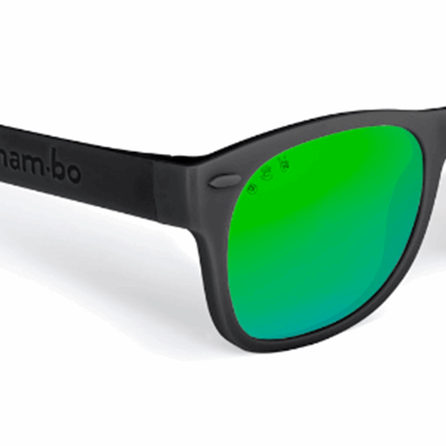 Black RoShamBo Toddler Sunglasses Green Mirror