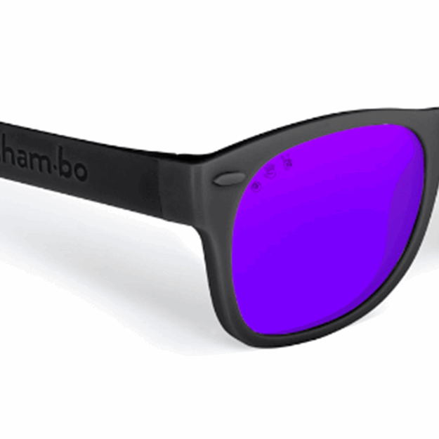 Black RoShamBo Toddler Sunglasses Purple Mirror