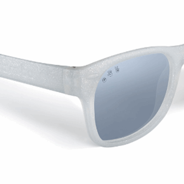 Glitter White RoShamBo Junior Sunglasses Chrome
