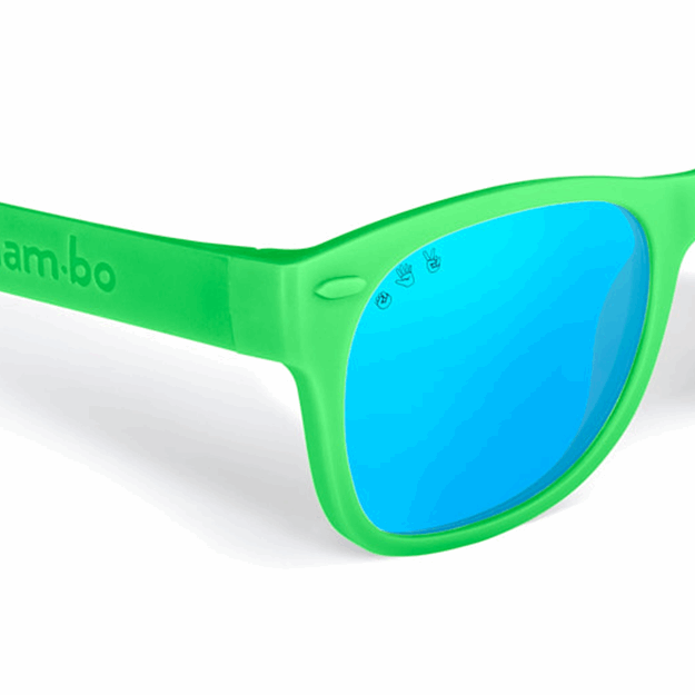 Green RoShamBo Baby Sunglasses Blue Mirror