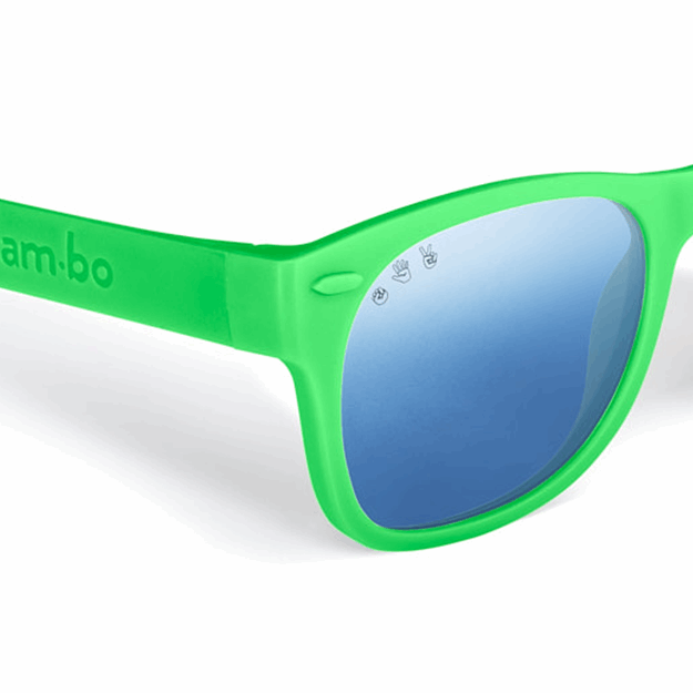 Green RoShamBo Baby Sunglasses Chrome