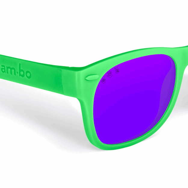Green RoShamBo Baby Sunglasses Purple Mirror
