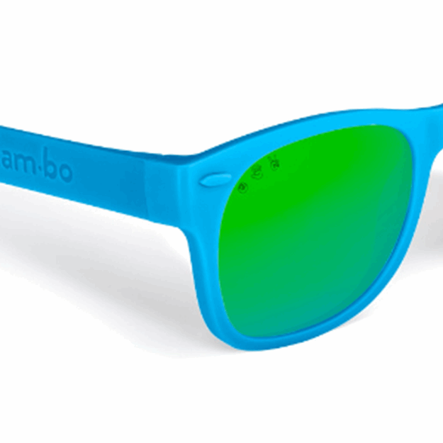 Light Blue RoShamBo Junior Sunglasses Green Mirror