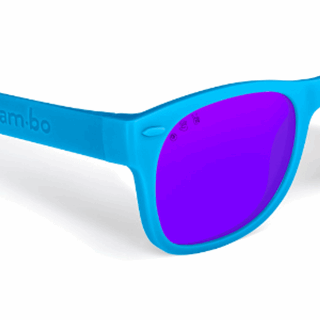 Light Blue RoShamBo Junior Sunglasses Purple Mirror