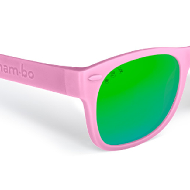 Light Pink RoShamBo Junior Sunglasses Green Mirror