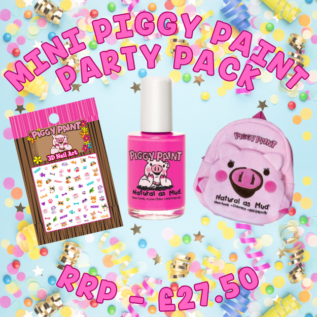 Mini Piggy Paint Gift Set - Rucksack, Nail Polish (Random Colour) & Nail Art Sticker (Random Design)