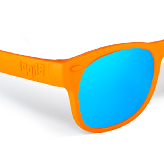 Orange RoShamBo Junior Sunglasses Blue Mirror