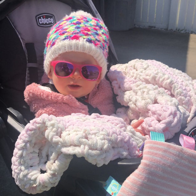 Glitter Pink RoShamBo Baby Sunglasses