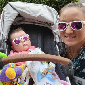 White & Pink RoShamBo Baby Sunglasses