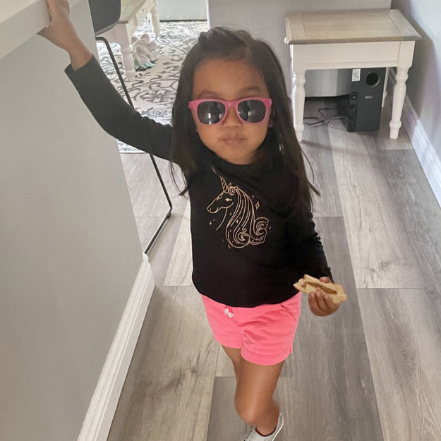 Glitter Pink RoShamBo Baby Sunglasses