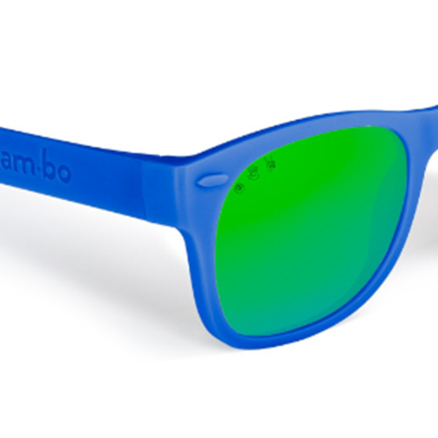 Royal Blue RoShamBo Baby Sunglasses Green Mirror
