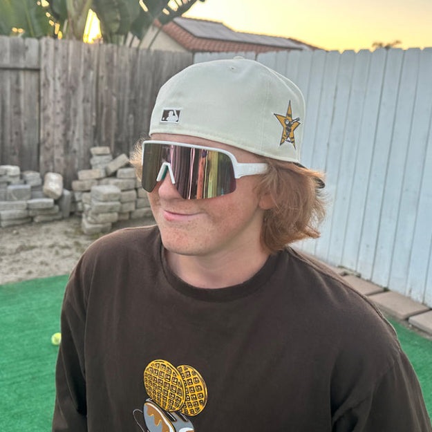 White Roshambo Teen Wraparound Sunglasses