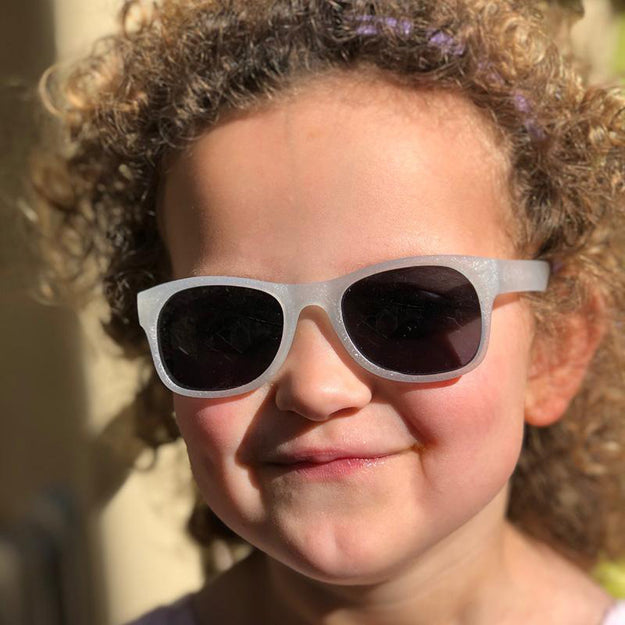 Glitter White RoShamBo Toddler Sunglasses