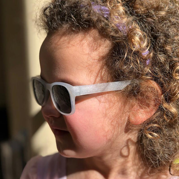 Glitter White RoShamBo Toddler Sunglasses