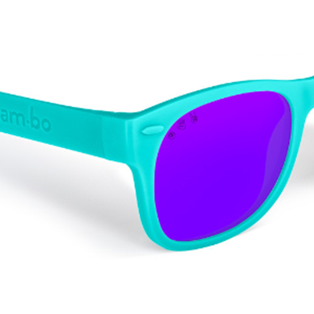 Teal RoShamBo Junior Sunglasses Purple Mirror