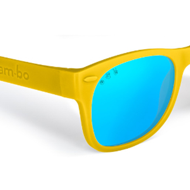 Yellow RoShamBo Junior Sunglasses Blue Mirror