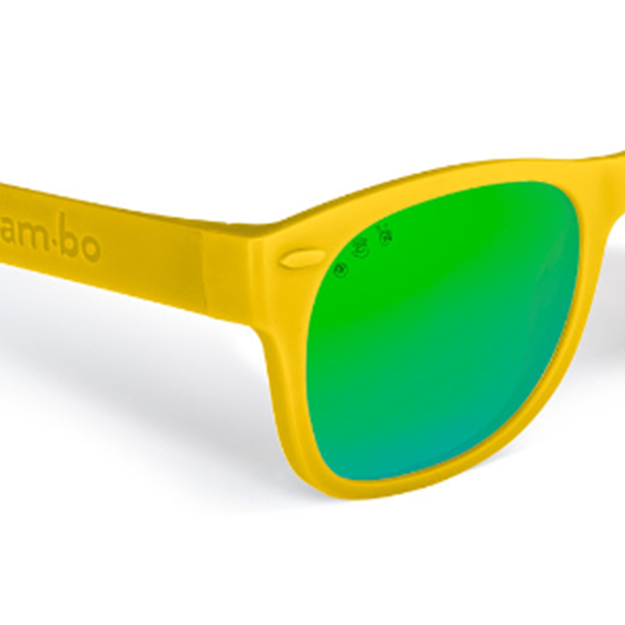 Yellow RoShamBo Junior Sunglasses Green Mirror