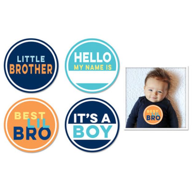 Sale: Sticky Bellies Baby Milestones by Month Sticker Sets Little Brother
