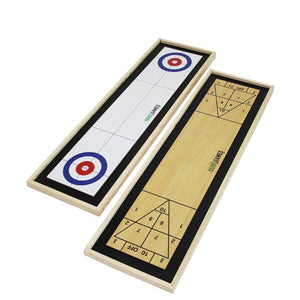 Yard Games Curling and Shuffleboard 2 in 1 Table Top Game with 8 Rolling Discs - Kids Happy House