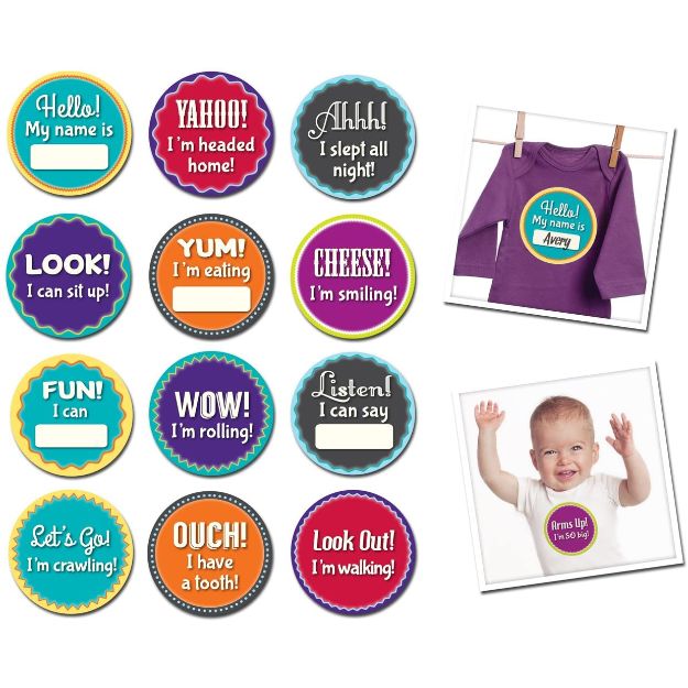 Sale: Sticky Bellies Baby Milestones by Month Sticker Sets Hello Baby Girl