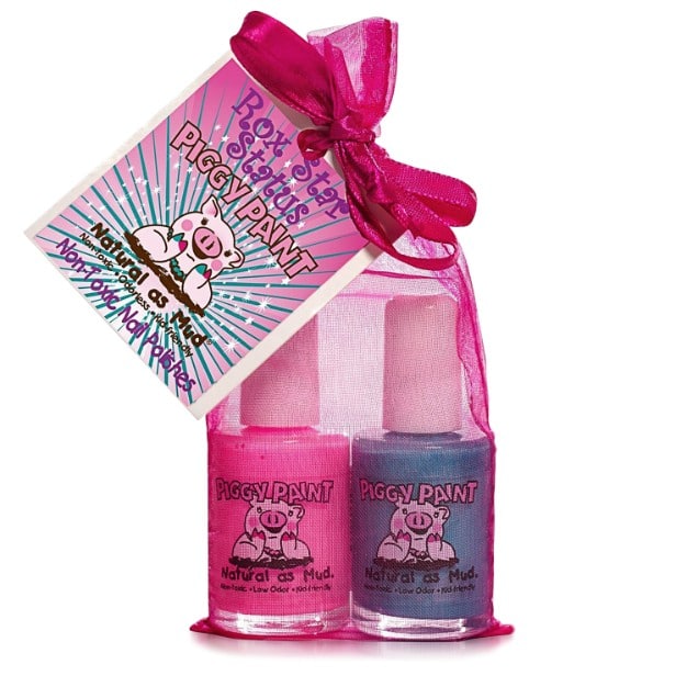 Piggy Paint Kid Friendly Nail Polish Gift Sets Rox Star Status Gift Set: Jazz it up - Bright Pink Sea-quin - Turquoise (Full Bottle Size)