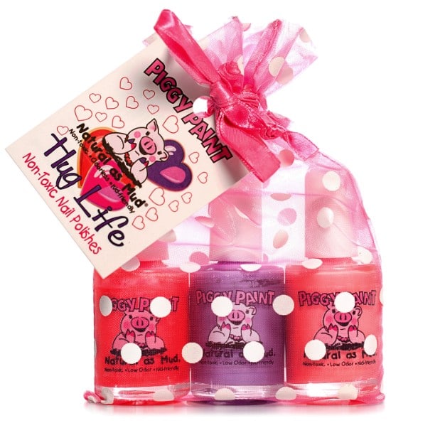 Piggy Paint Kid Friendly Nail Polish Gift Sets Hug Life Gift Set: Groovy Grape - Bright Purple Wild Child - Deep Shimmer Pink Tutu Cool - Purple (Full Bottle Size)