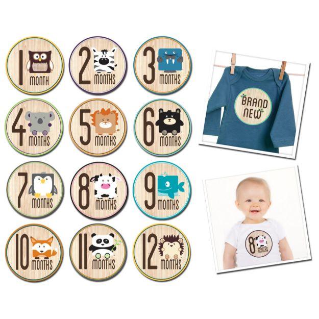 Sale: Sticky Bellies Baby Milestones by Month Sticker Sets