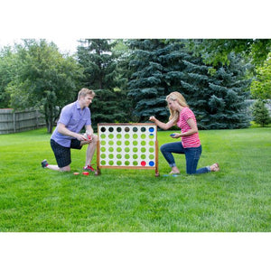 Giant 4 Connect in a Row with Carrying Case and Stained and Finished Legs and Frame - Kids Happy House