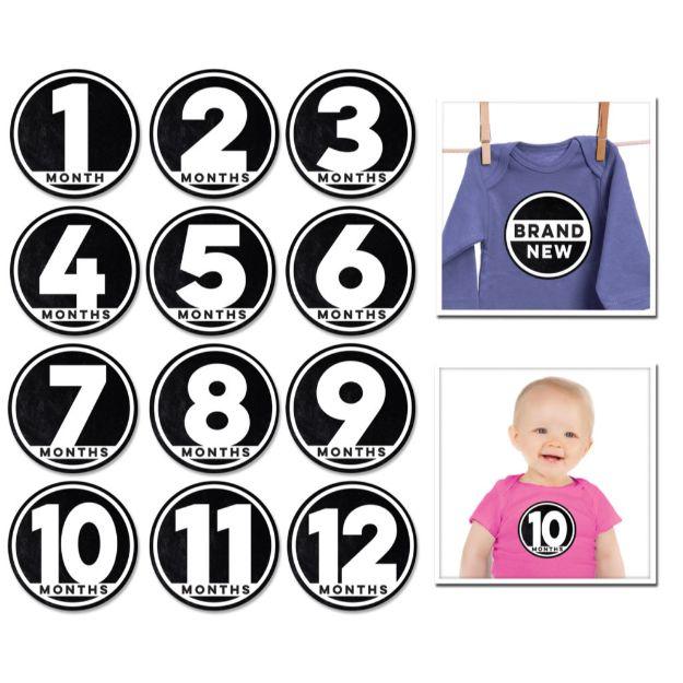 Sale: Sticky Bellies Baby Milestones by Month Sticker Sets Hello Baby Girl