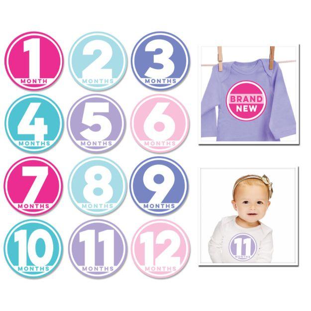 Sale: Sticky Bellies Baby Milestones by Month Sticker Sets Modern Miss