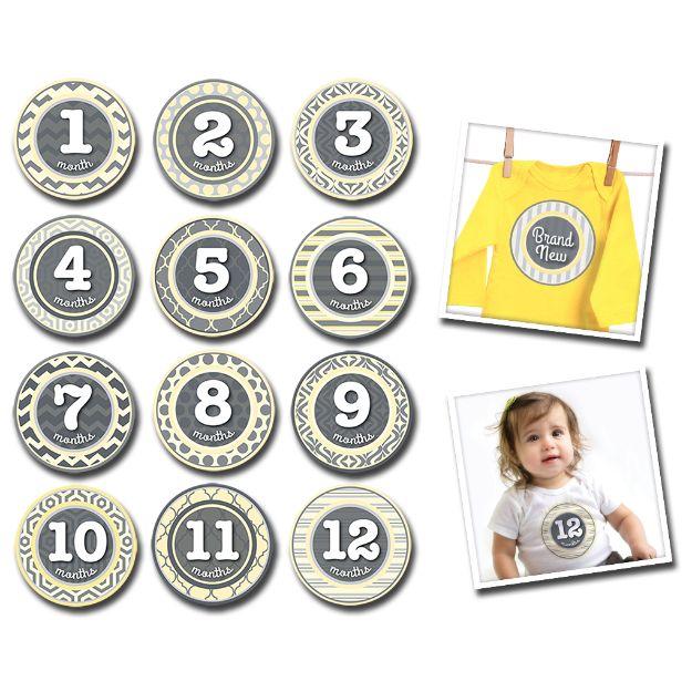 Sale: Sticky Bellies Baby Milestones by Month Sticker Sets Hello Baby Girl