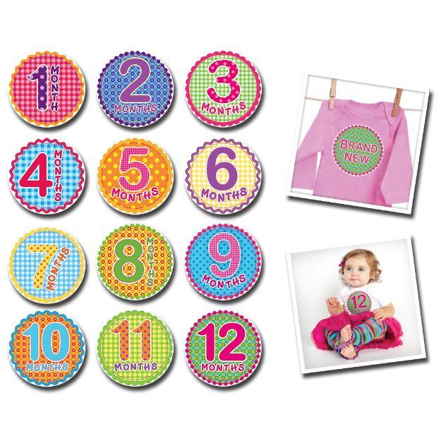 Sale: Sticky Bellies Baby Milestones by Month Sticker Sets