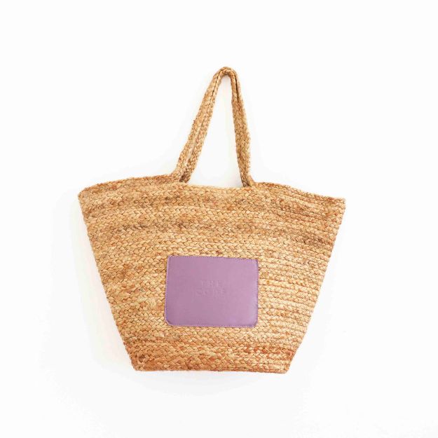 Maxi Jute Tote Bag by The Code Lilac