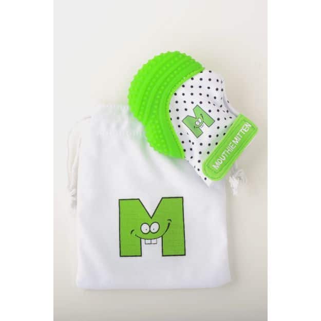 Mouthie Mitten Teething Mitt For Babies Green Shimmer