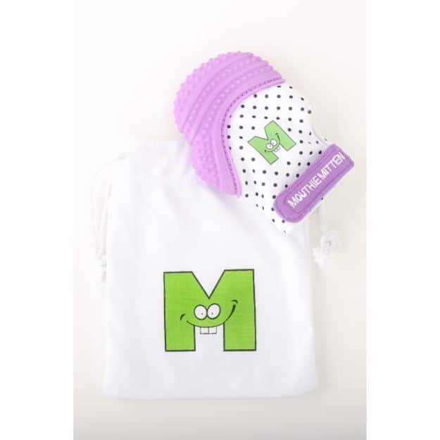 Mouthie Mitten Teething Mitt For Babies Green Shimmer
