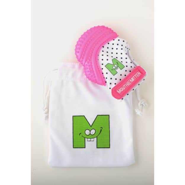 Mouthie Mitten Teething Mitt For Babies Green Shimmer