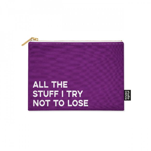 Canvas Pouch/Purse by Studio Inktvis Purple - All The Stuff I Try Not To Lose