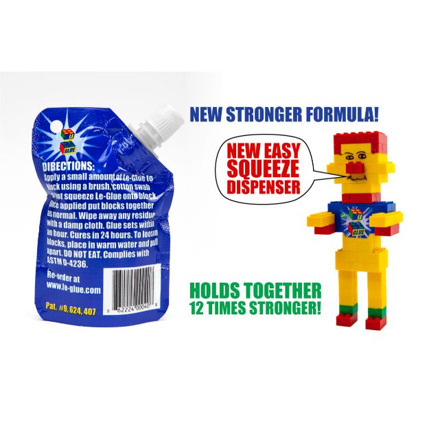 Le-Glue - Temporary Glue for Lego , Mega Blocks, Nano Blocks, and More. Great for Kids! Non-Toxic! Made in USA!