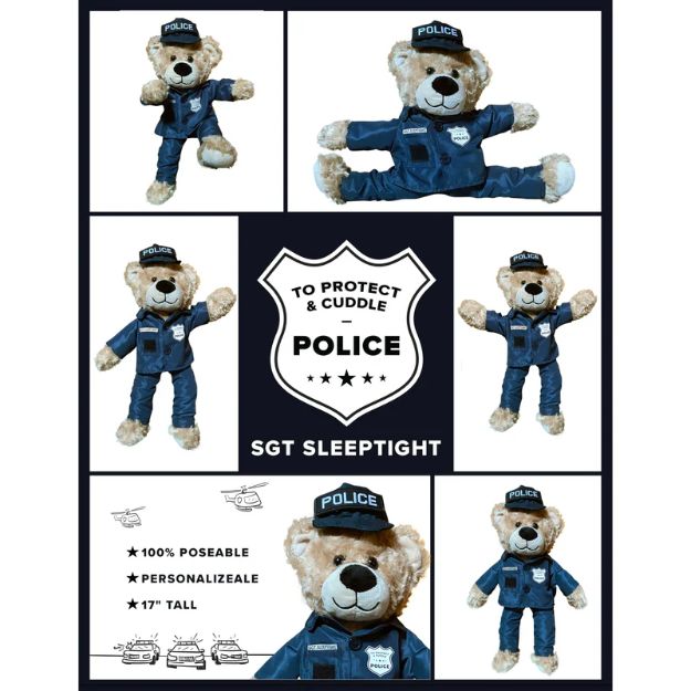 Sgt Sleeptight Police Teddy Bear by Hero Bears - Kids Happy House